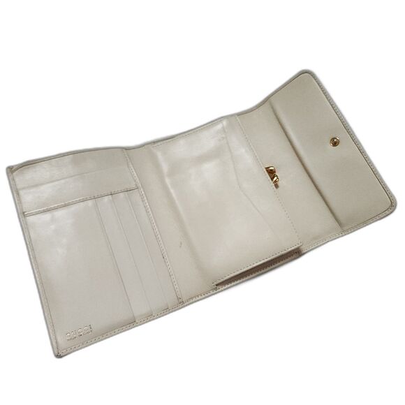 Gucci Soft Leather Bamboo Cream Tone Wallet - Picture 4 of 9
